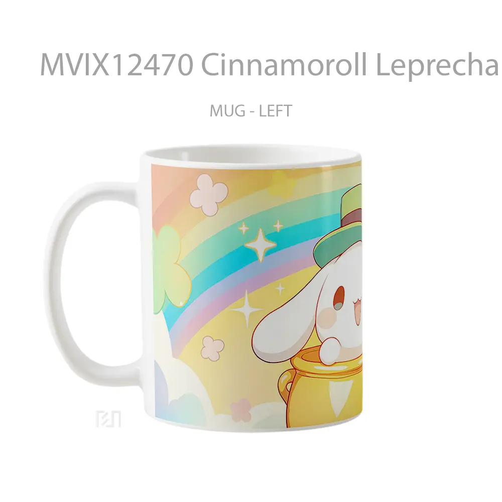 Mug Cinnamoroll Leprechaun Rainbow St. Patricks Day Hadiah Lucu dan Menarik - All-side / Desain