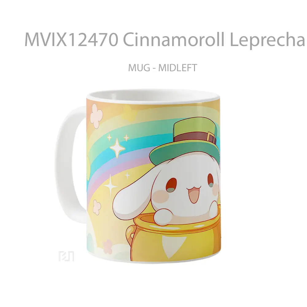 Mug Cinnamoroll Leprechaun Rainbow St. Patricks Day Hadiah Lucu dan Menarik - All-side / Desain