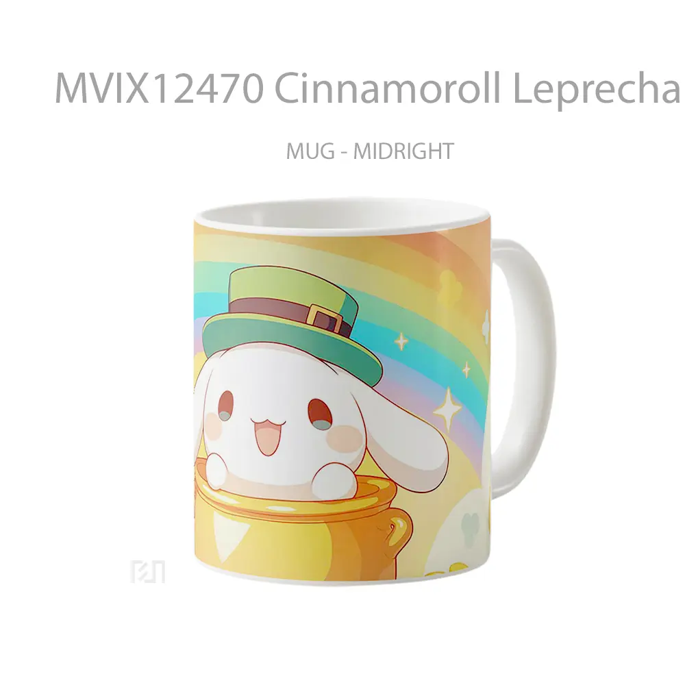 Mug Cinnamoroll Leprechaun Rainbow St. Patricks Day Hadiah Lucu dan Menarik - All-side / Desain
