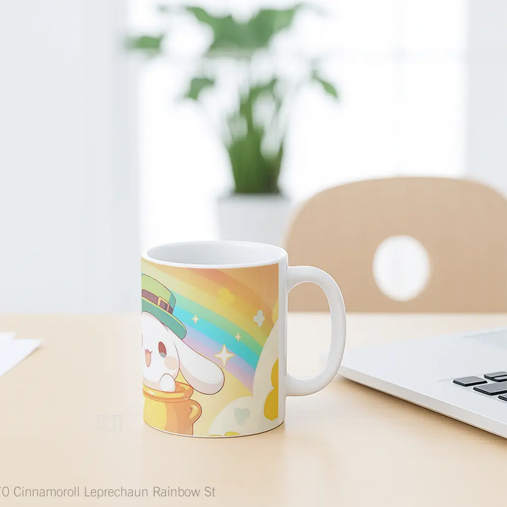Mug Cinnamoroll Leprechaun Rainbow St. Patricks Day Hadiah Lucu dan Menarik - All-side / Desain