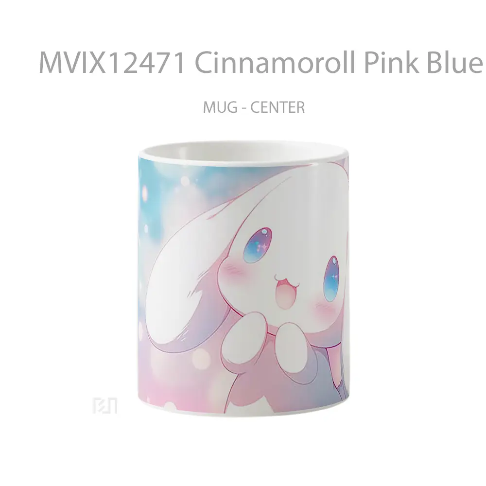 Mug Cinnamoroll Pink Blue Cute Background Gelas Keramik Desain Unik