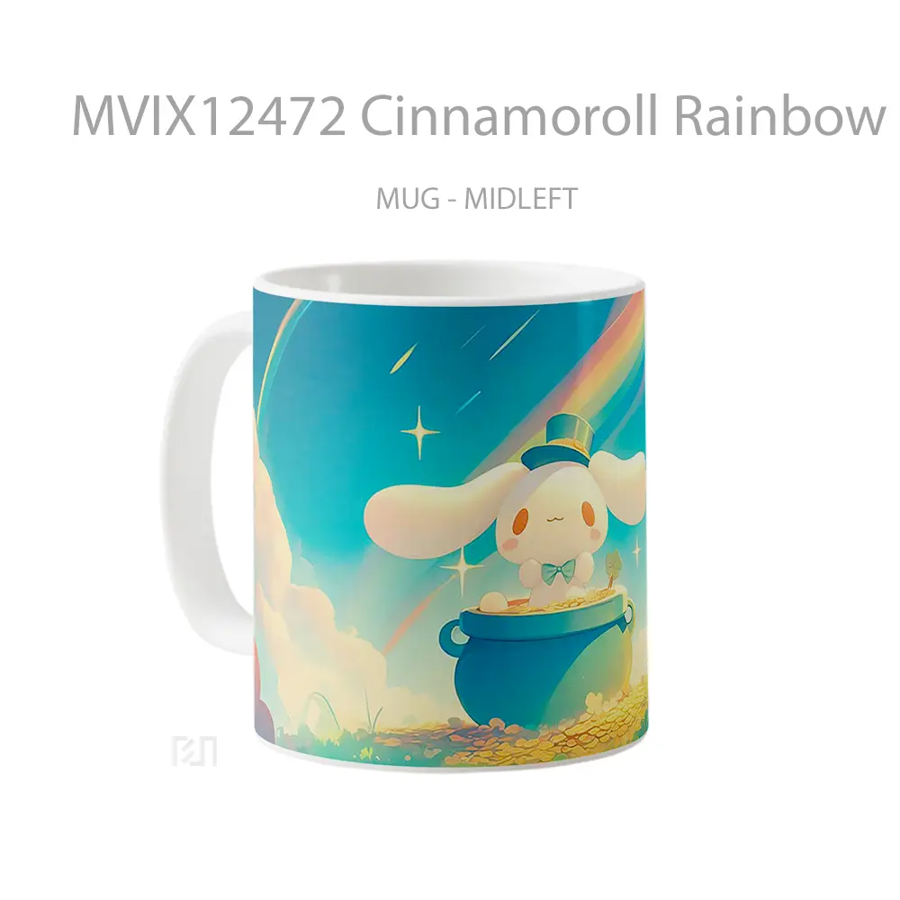 Mug Cinnamoroll Rainbow Pot Of Gold St Patricks Day Hadiah Lucu dan Menarik - All-side / Desain
