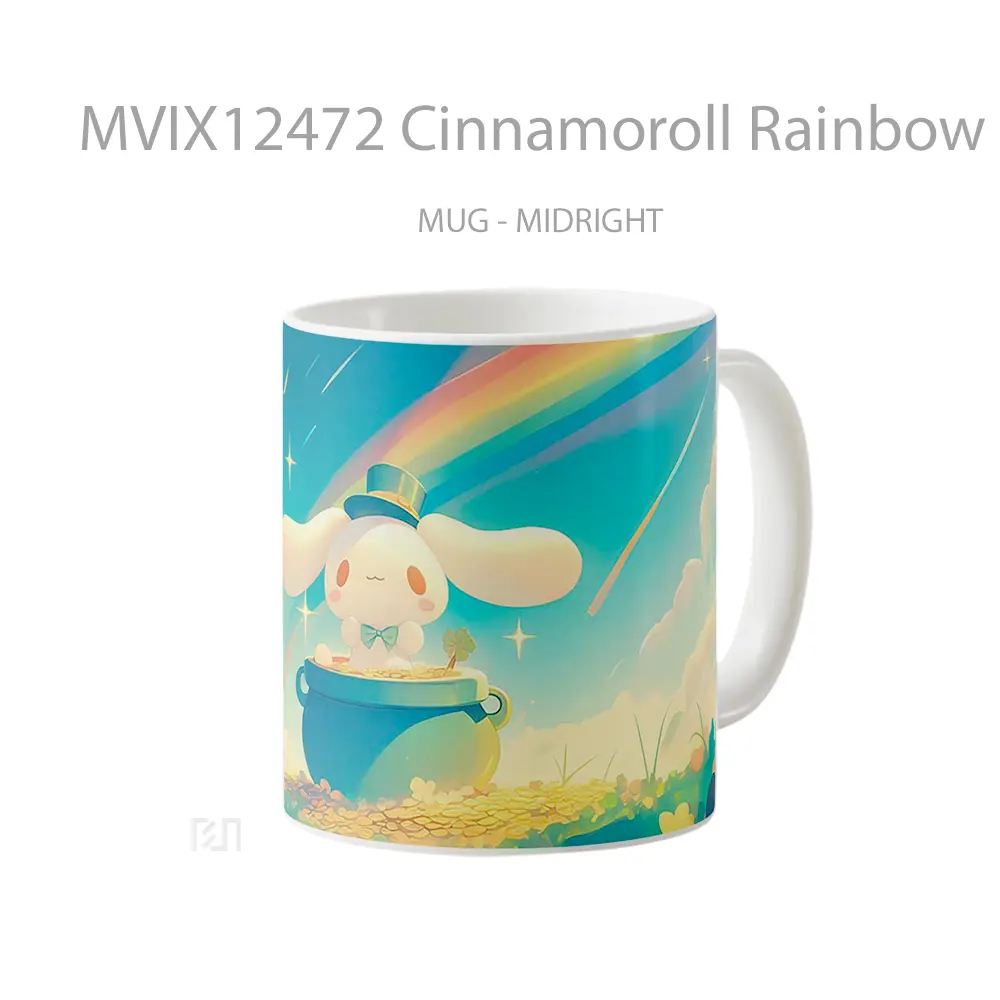 Mug Cinnamoroll Rainbow Pot Of Gold St Patricks Day Hadiah Lucu dan Menarik - All-side / Desain