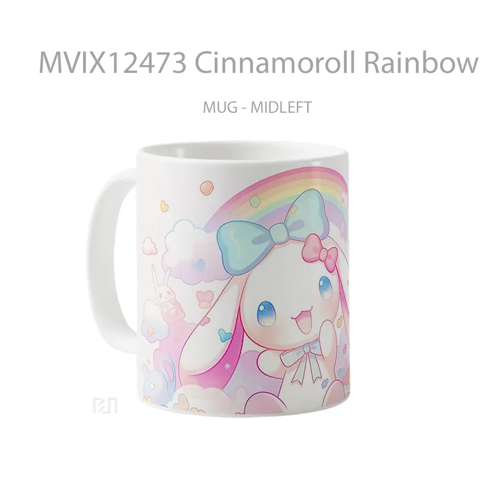 Mug Cinnamoroll Rainbow Sanrio Cute Gelas Keramik Desain Unik - All-side / Desain