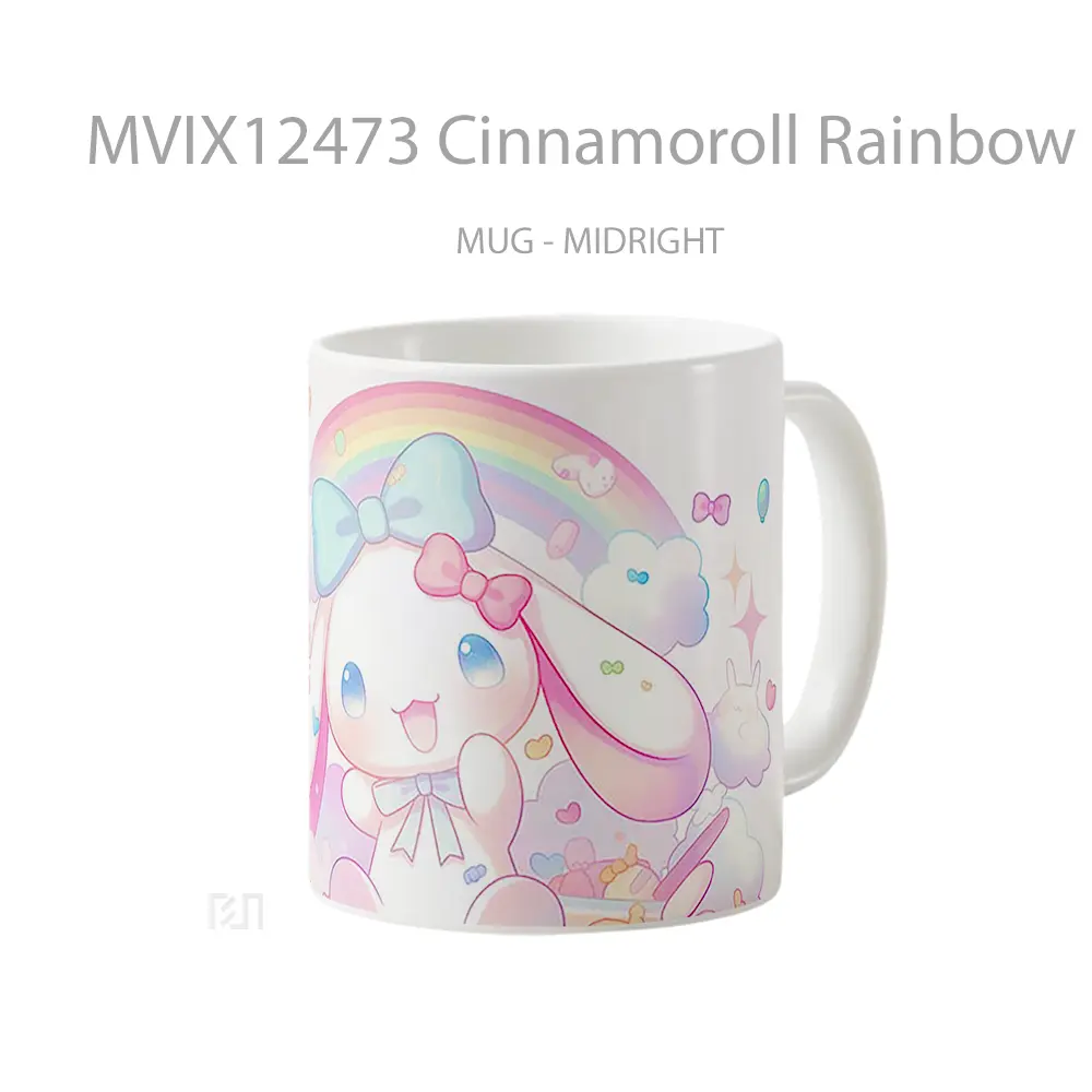 Mug Cinnamoroll Rainbow Sanrio Cute Gelas Keramik Desain Unik - All-side / Desain