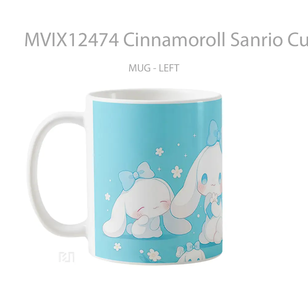 Mug Cinnamoroll Sanrio Cute Blue Hadiah Lucu dan Menarik - All-side / Desain