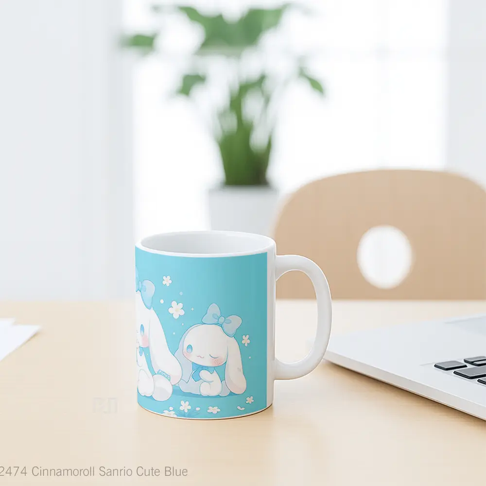 Mug Cinnamoroll Sanrio Cute Blue Hadiah Lucu dan Menarik - All-side / Desain
