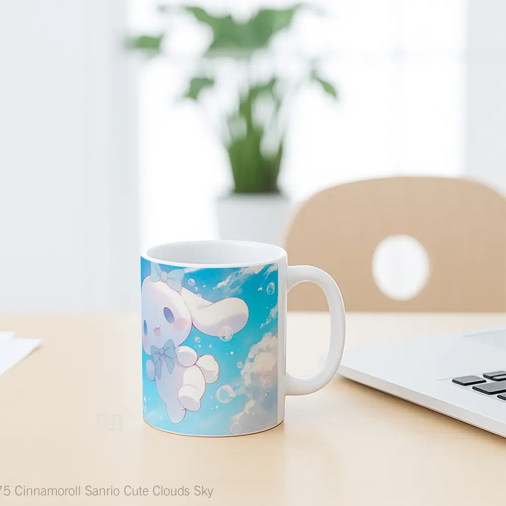 Mug Cinnamoroll Sanrio Cute Clouds Sky Gelas Keramik Desain Unik - All-side / Desain