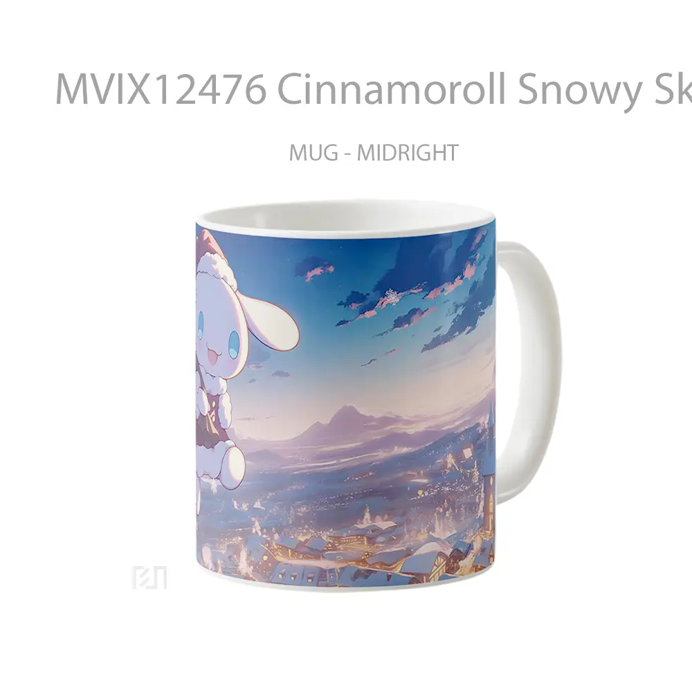 Mug Cinnamoroll Snowy Sky Christmas Magic Mug Aesthetic Koleksi Spesial - All-side / Desain