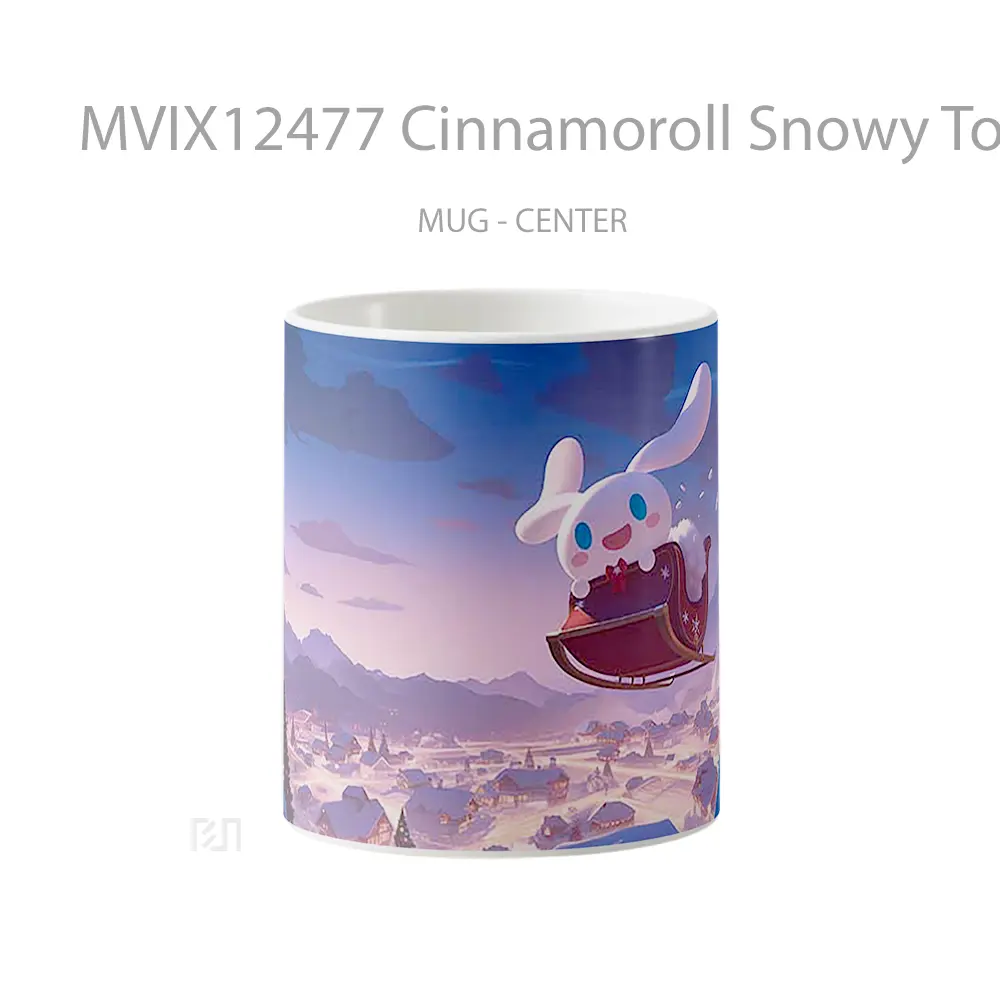 Mug Cinnamoroll Snowy Town Sleigh Christmas Scene Hadiah Lucu dan Menarik