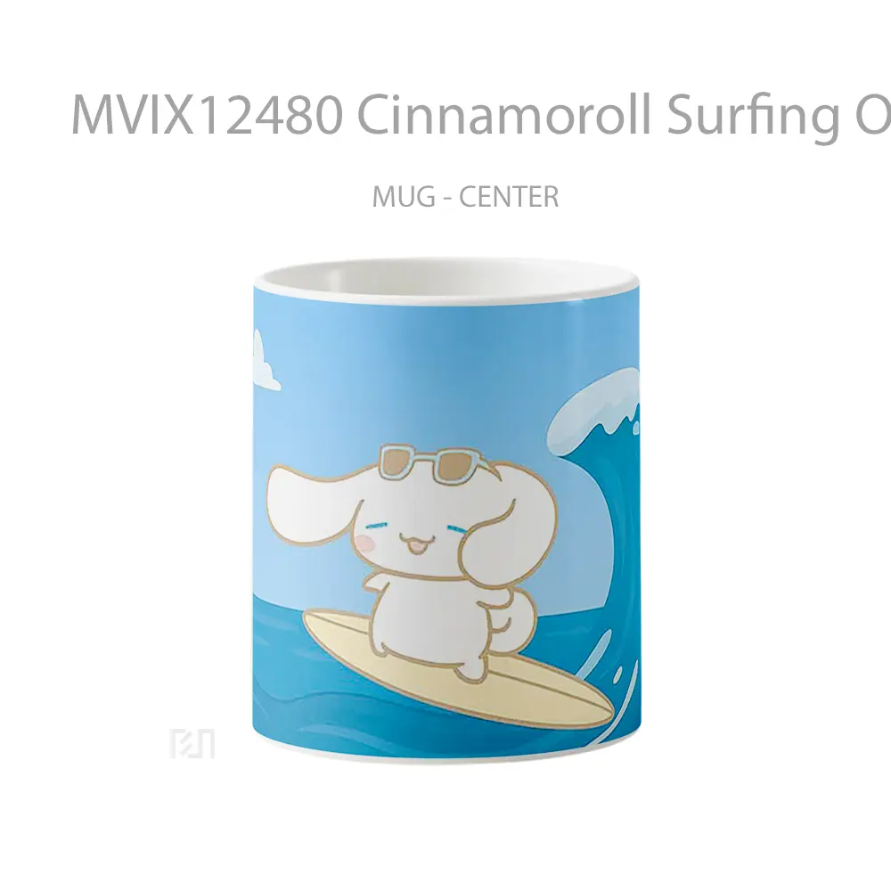 Mug Cinnamoroll Surfing Ocean Vibes Hadiah Lucu dan Menarik