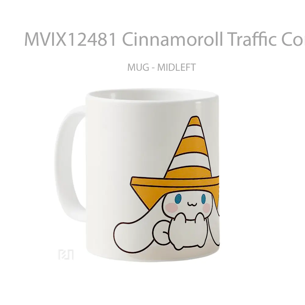 Mug Cinnamoroll Traffic Cone Hat Sanrio Koleksi Mug Limited Edition - All-side / Desain