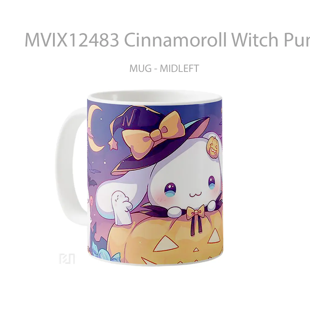 Mug Cinnamoroll Witch Pumpkin Halloween Hadiah Lucu dan Menarik - All-side / Desain