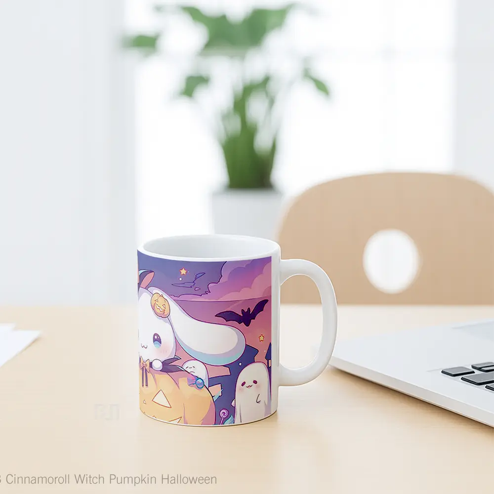 Mug Cinnamoroll Witch Pumpkin Halloween Hadiah Lucu dan Menarik - All-side / Desain