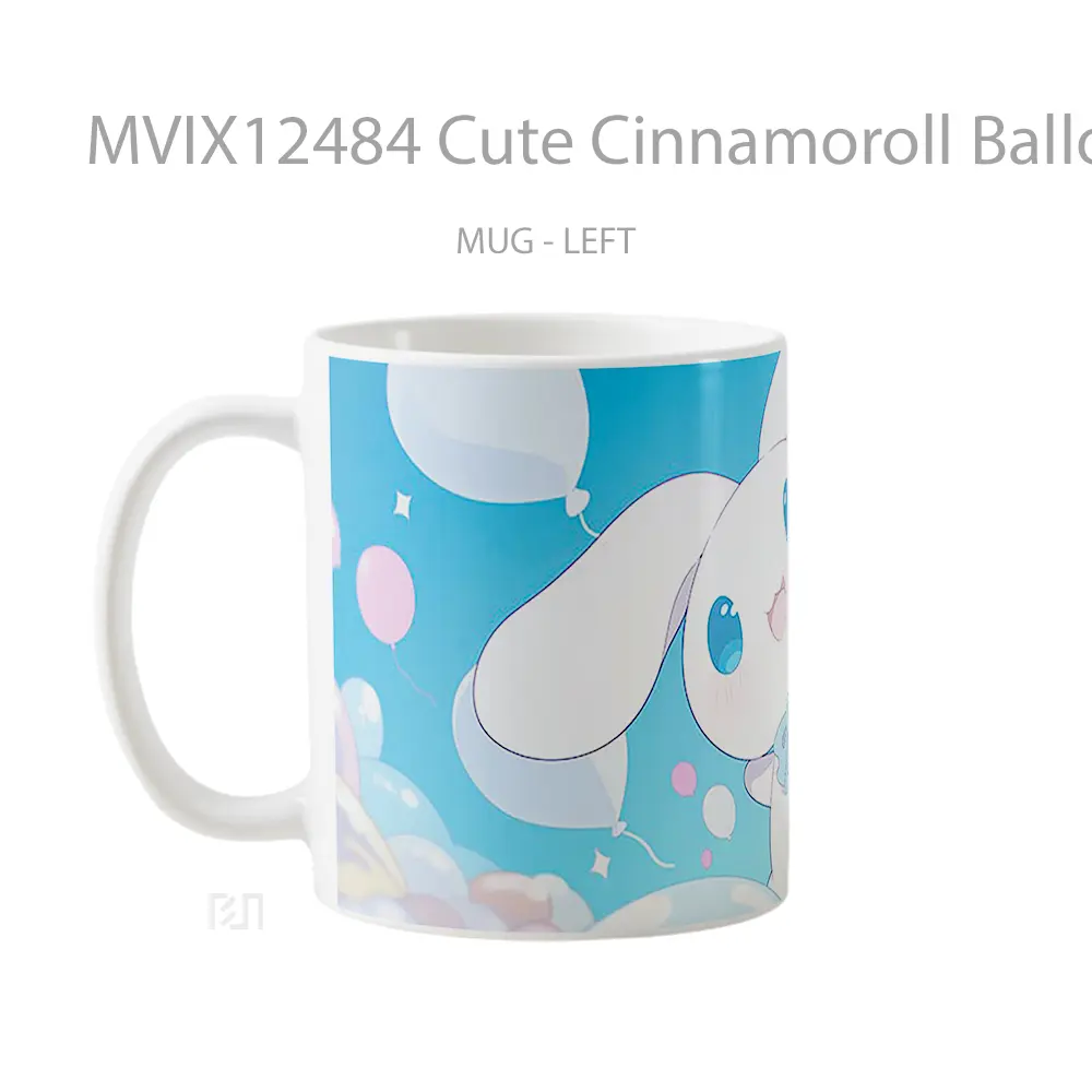 Mug Cute Cinnamoroll Balloons Celebration Koleksi Mug Limited Edition - All-side / Desain
