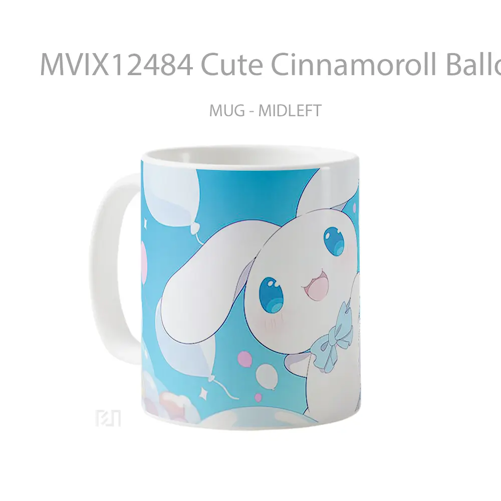 Mug Cute Cinnamoroll Balloons Celebration Koleksi Mug Limited Edition - All-side / Desain