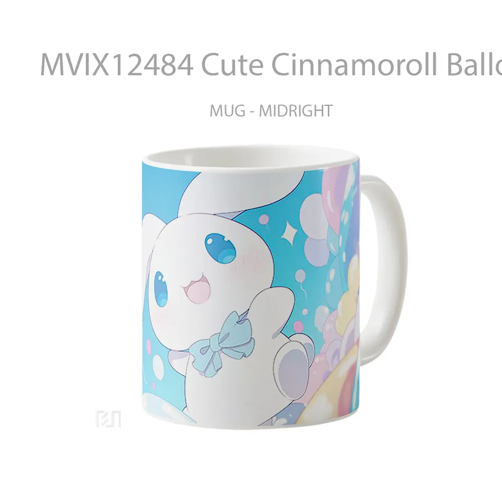 Mug Cute Cinnamoroll Balloons Celebration Koleksi Mug Limited Edition - All-side / Desain