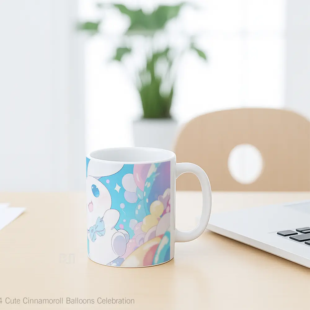 Mug Cute Cinnamoroll Balloons Celebration Koleksi Mug Limited Edition - All-side / Desain
