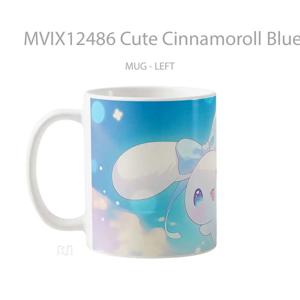 Mug Cute Cinnamoroll Blue Sky Happy Koleksi Mug Limited Edition - All-side / Desain