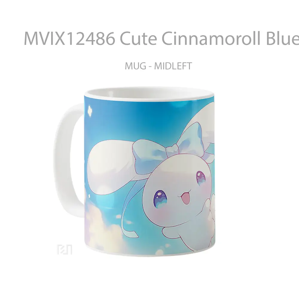 Mug Cute Cinnamoroll Blue Sky Happy Koleksi Mug Limited Edition - All-side / Desain