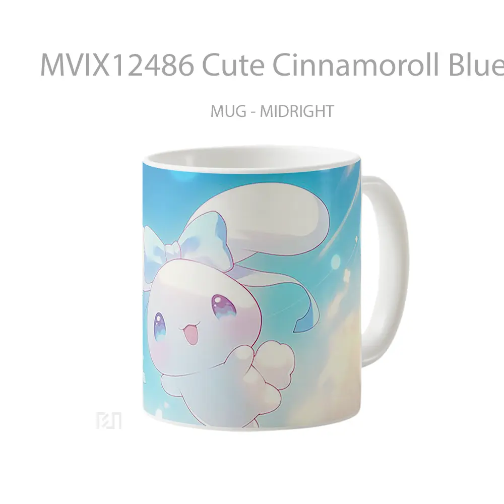 Mug Cute Cinnamoroll Blue Sky Happy Koleksi Mug Limited Edition - All-side / Desain