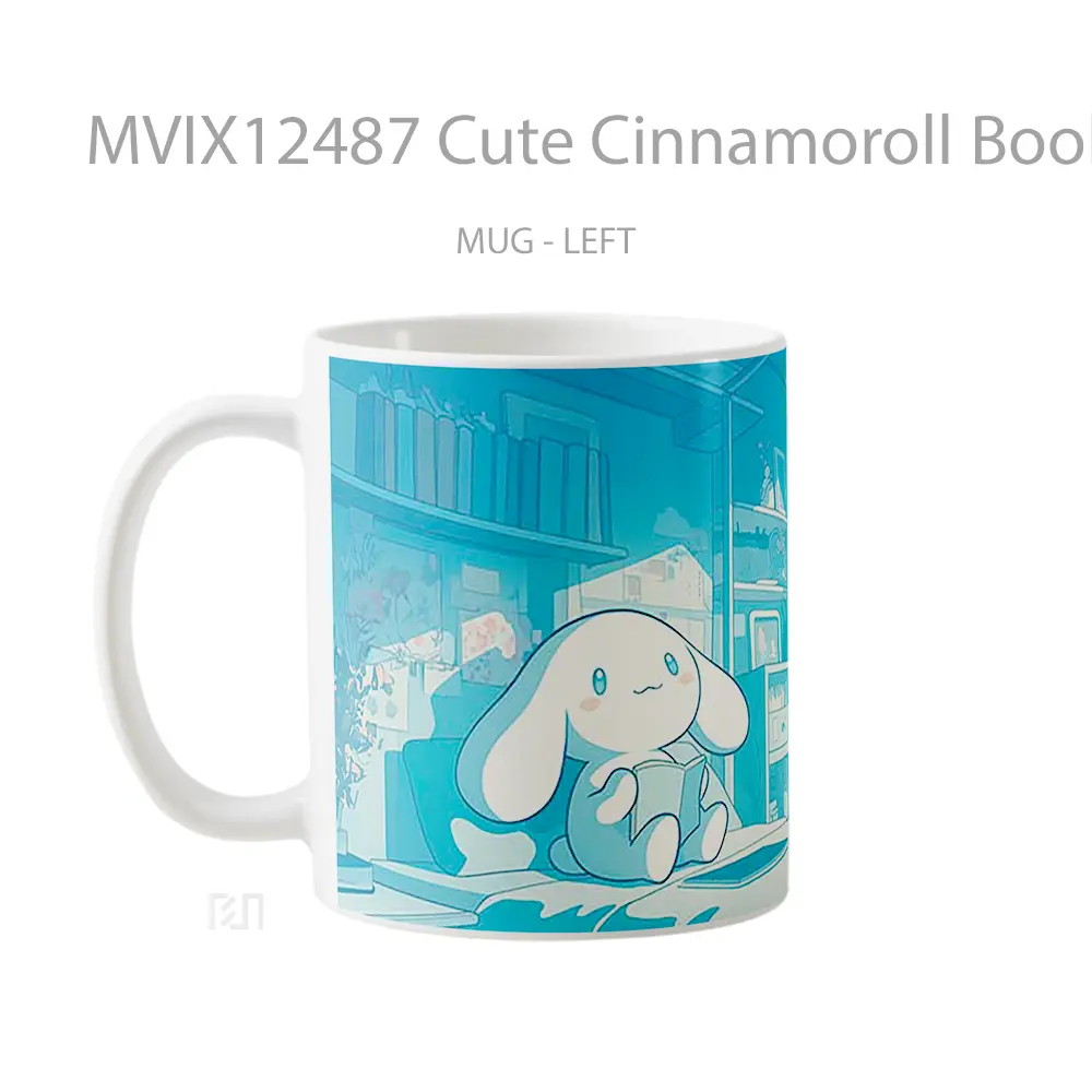 Mug Cute Cinnamoroll Book Window Hadiah Lucu dan Menarik - All-side / Desain