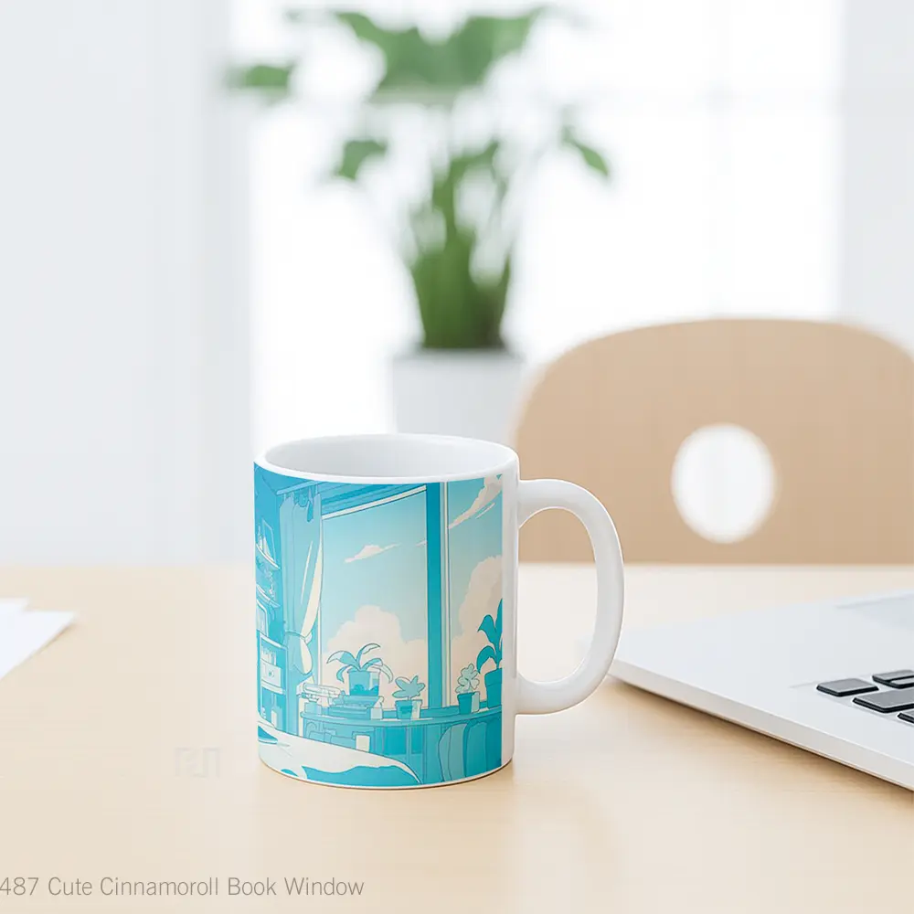 Mug Cute Cinnamoroll Book Window Hadiah Lucu dan Menarik - All-side / Desain