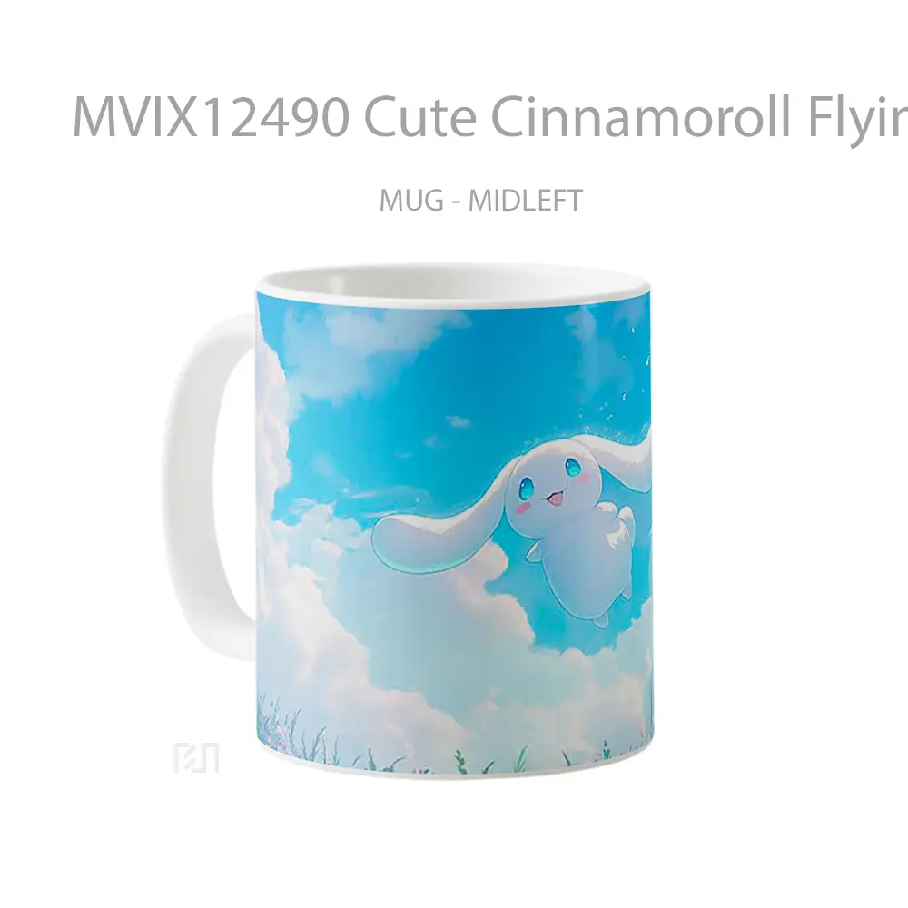 Mug Cute Cinnamoroll Flying In The Sky Gelas Keramik Desain Unik - All-side / Desain