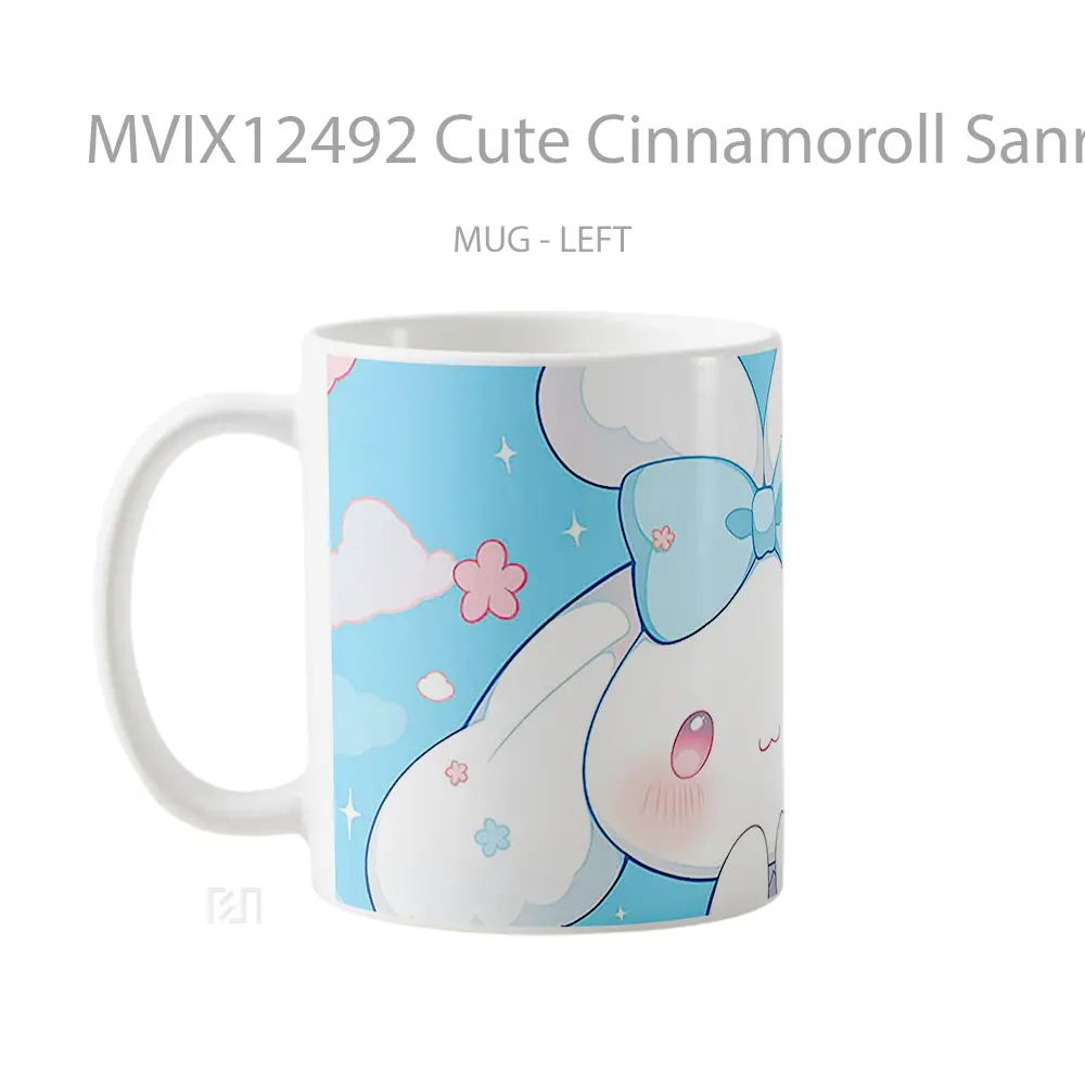 Mug Cute Cinnamoroll Sanrio Blue Sky Gelas Keramik Desain Unik - All-side / Desain