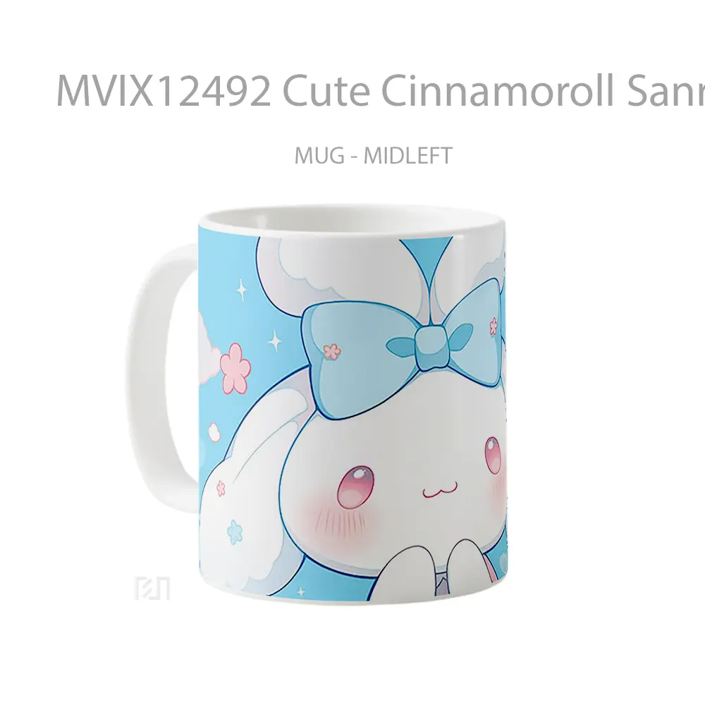 Mug Cute Cinnamoroll Sanrio Blue Sky Gelas Keramik Desain Unik - All-side / Desain