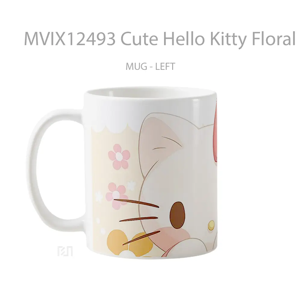 Mug Cute Hello Kitty Floral 1 Koleksi Mug Limited Edition - All-side / Desain