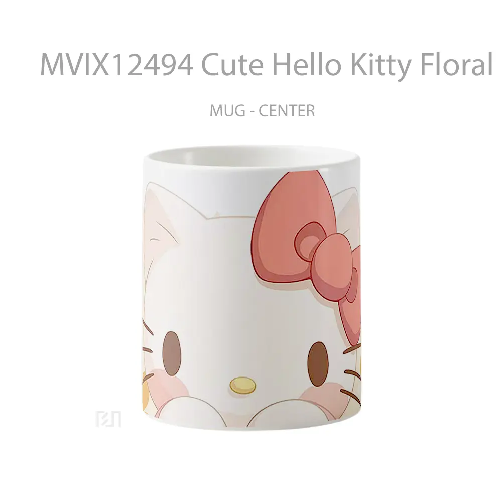 Mug Cute Hello Kitty Floral Hadiah Lucu dan Menarik