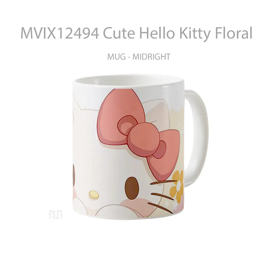 Mug Cute Hello Kitty Floral Hadiah Lucu dan Menarik - All-side / Desain
