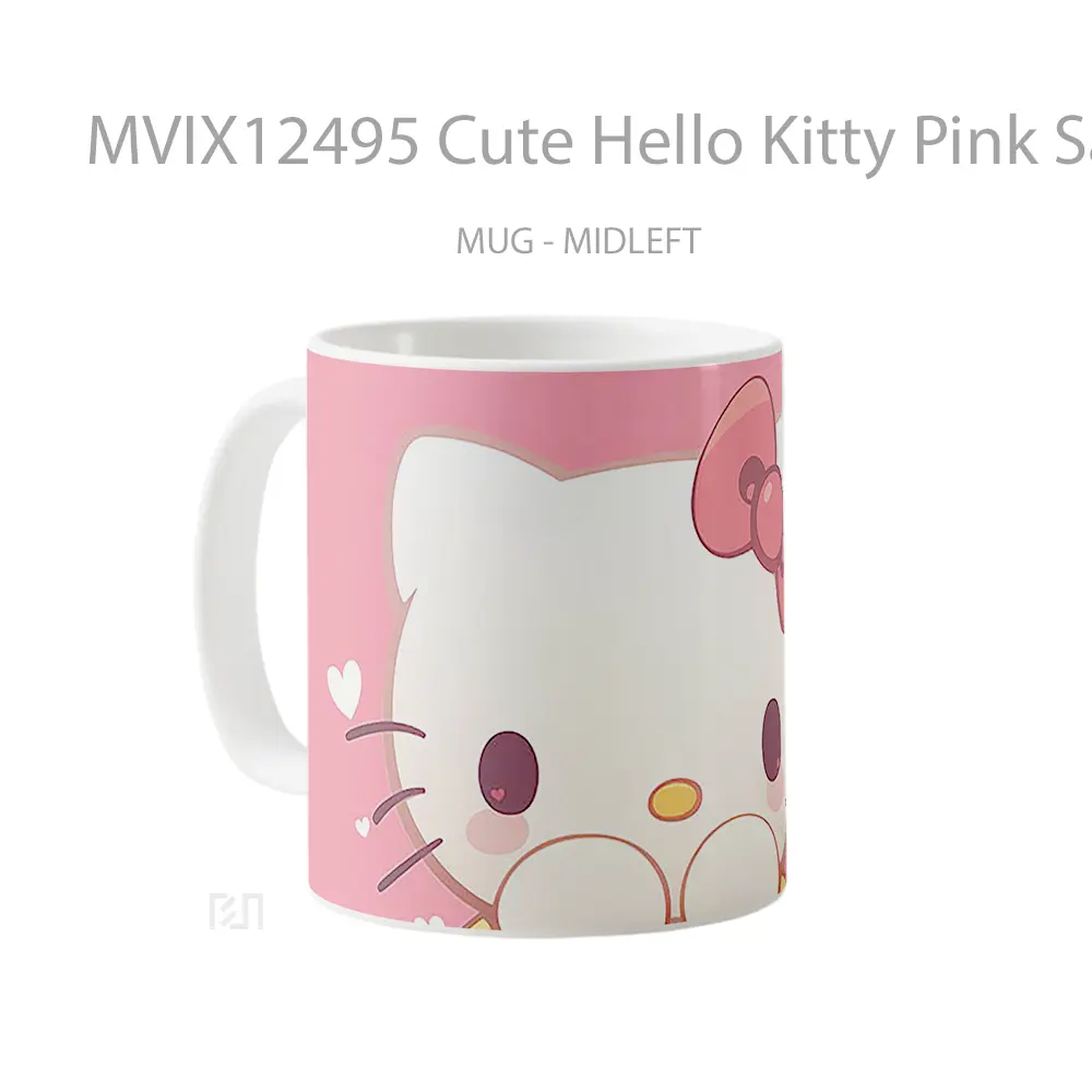 Mug Cute Hello Kitty Pink Sanrio Mug Aesthetic Koleksi Spesial - All-side / Desain