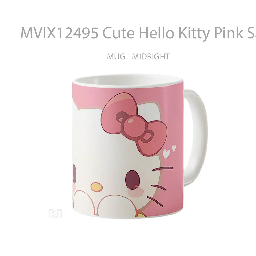 Mug Cute Hello Kitty Pink Sanrio Mug Aesthetic Koleksi Spesial - All-side / Desain