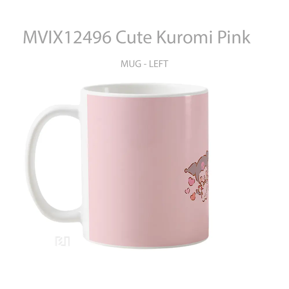 Mug Cute Kuromi Pink Mug Aesthetic Koleksi Spesial - All-side / Desain