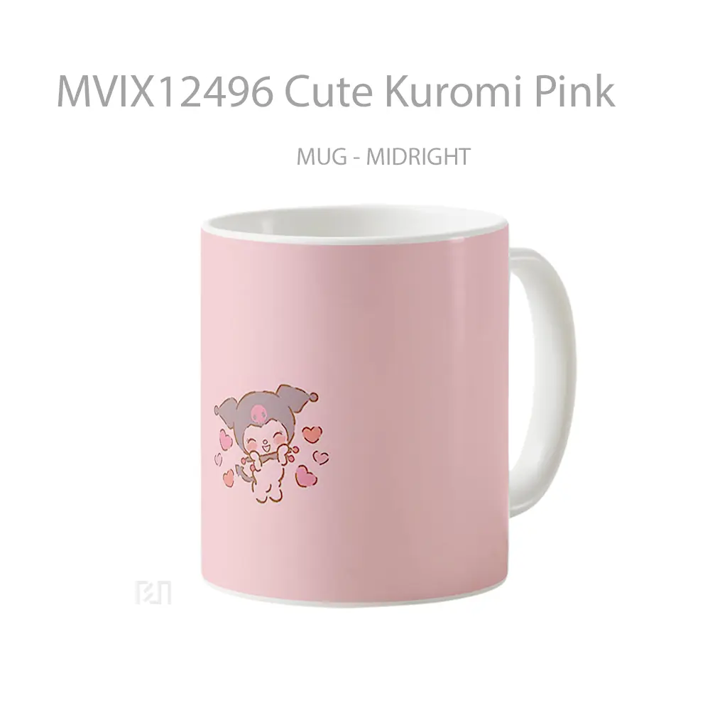 Mug Cute Kuromi Pink Mug Aesthetic Koleksi Spesial - All-side / Desain