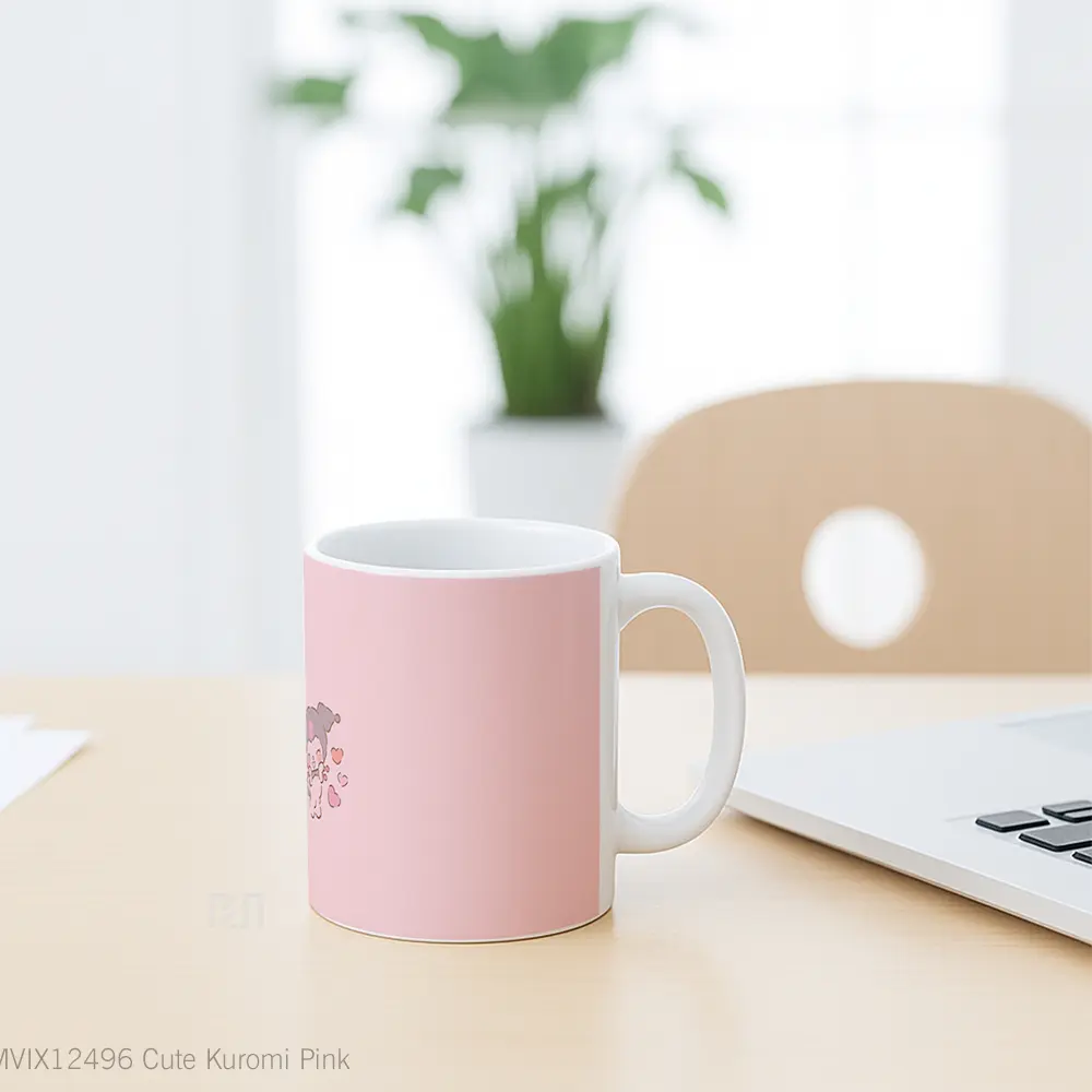 Mug Cute Kuromi Pink Mug Aesthetic Koleksi Spesial - All-side / Desain