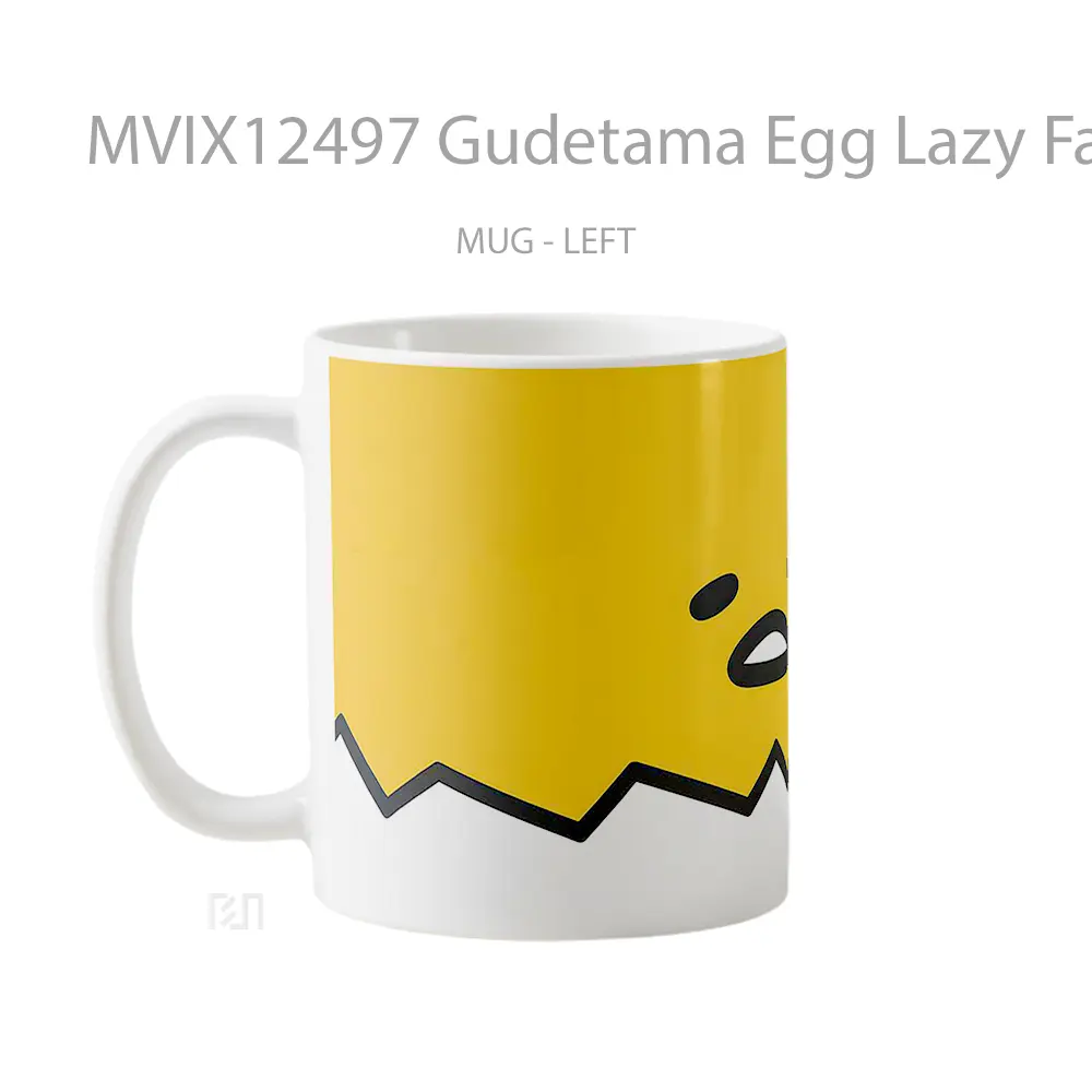 Mug Gudetama Egg Lazy Face Minimalist Hadiah Lucu dan Menarik - All-side / Desain