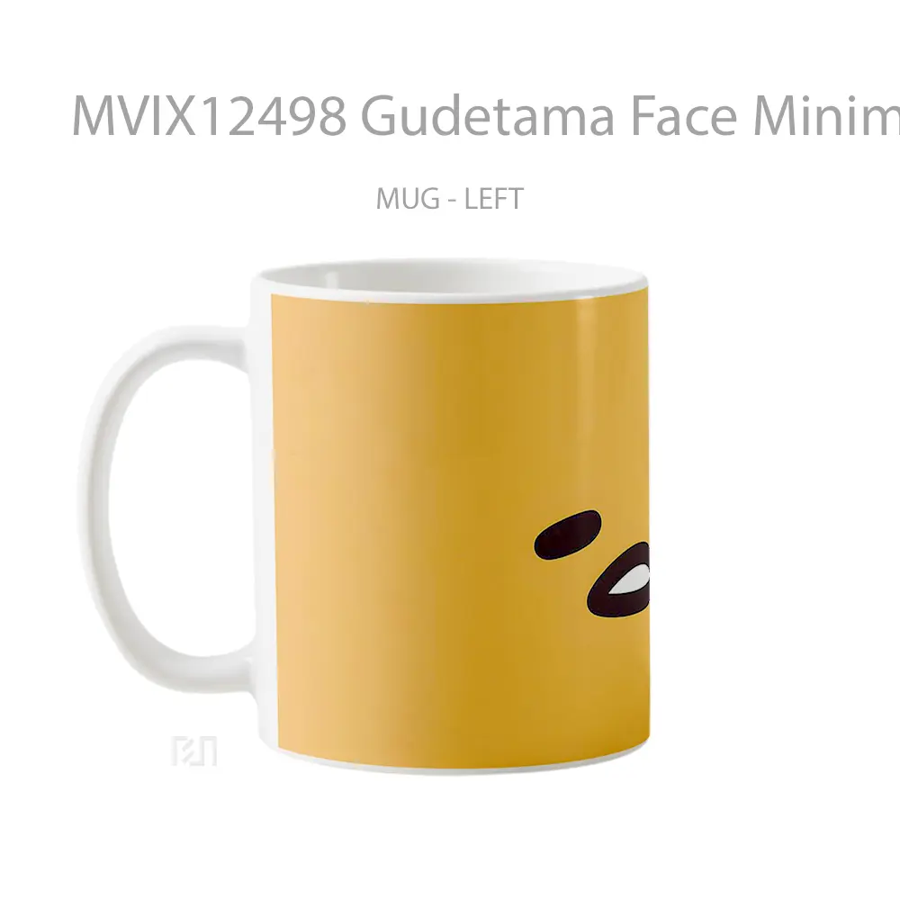 Mug Gudetama Face Minimalist Orange Koleksi Mug Limited Edition - All-side / Desain
