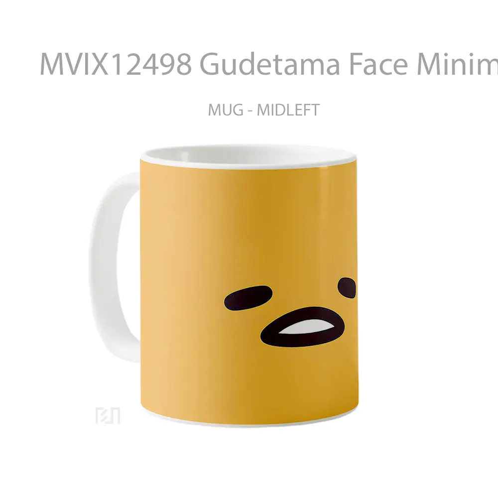 Mug Gudetama Face Minimalist Orange Koleksi Mug Limited Edition - All-side / Desain