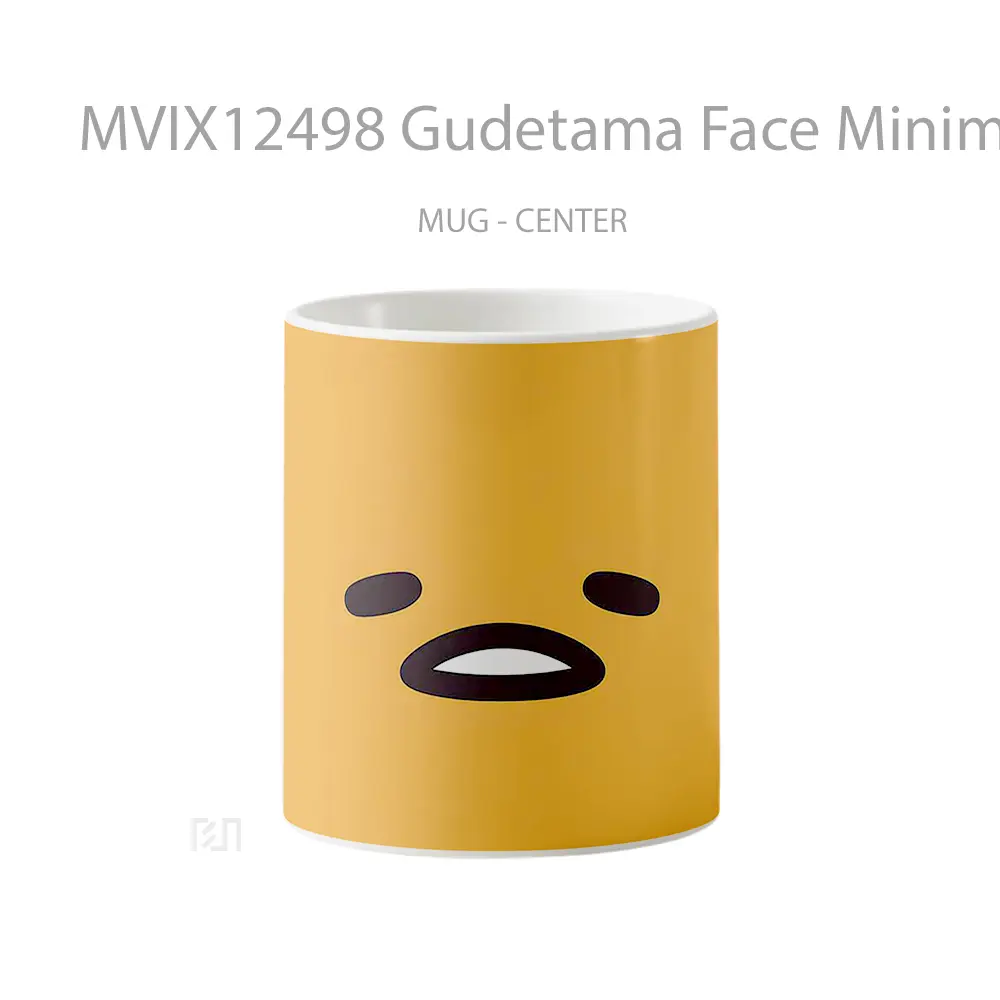 Mug Gudetama Face Minimalist Orange Koleksi Mug Limited Edition