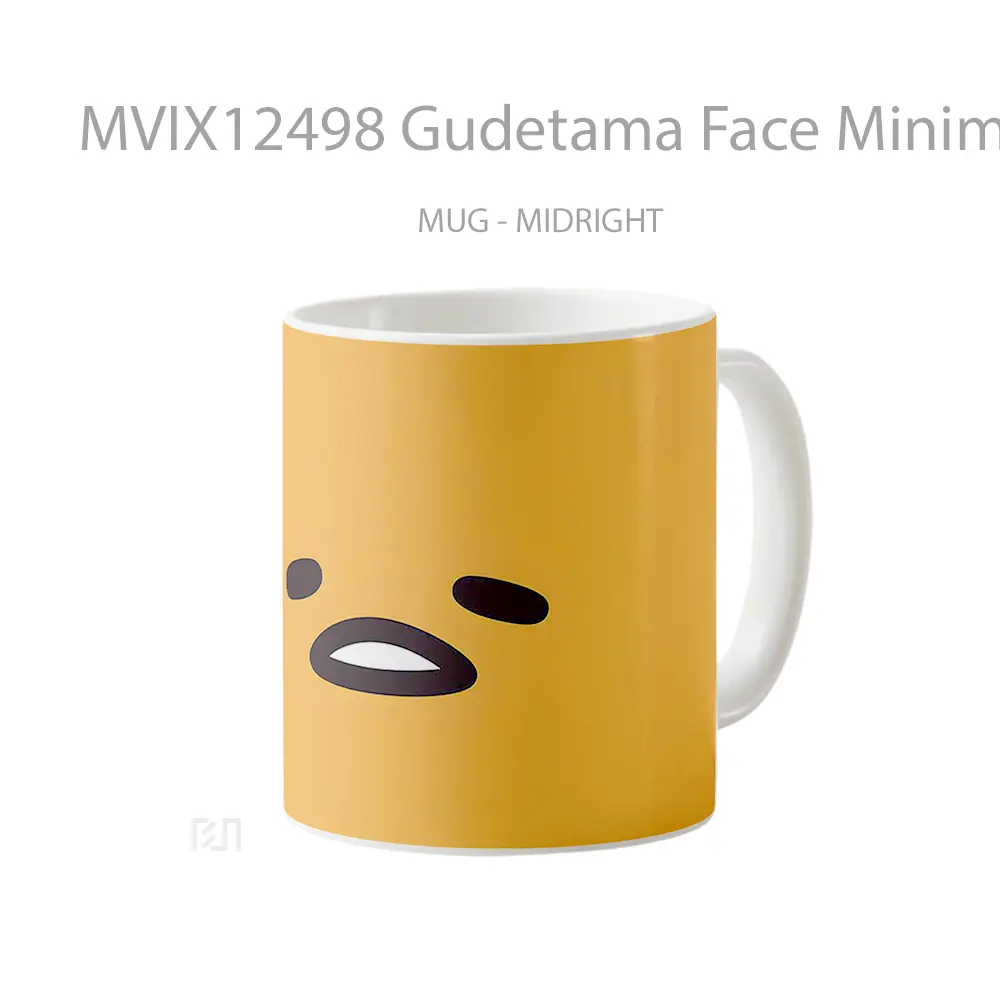 Mug Gudetama Face Minimalist Orange Koleksi Mug Limited Edition - All-side / Desain