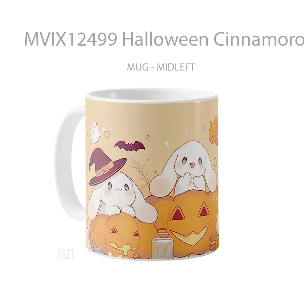 Mug Halloween Cinnamoroll Pumpkins Spooky Cute Hadiah Lucu dan Menarik - All-side / Desain