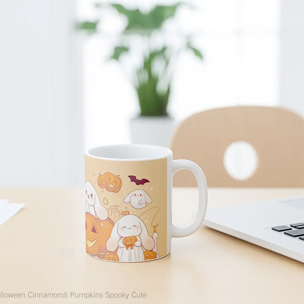 Mug Halloween Cinnamoroll Pumpkins Spooky Cute Hadiah Lucu dan Menarik - All-side / Desain