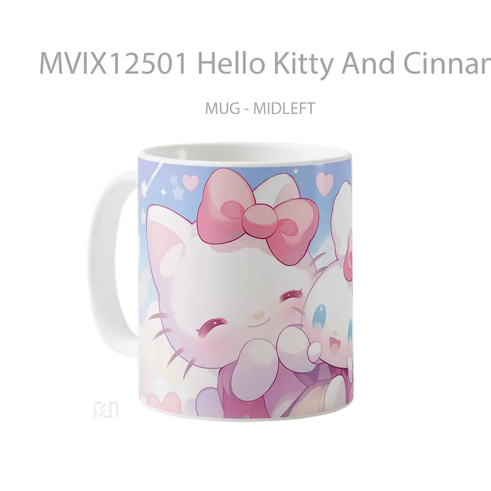 Mug Hello Kitty And Cinnamoroll Pastel Cute Mug Aesthetic Koleksi Spesial - All-side / Desain