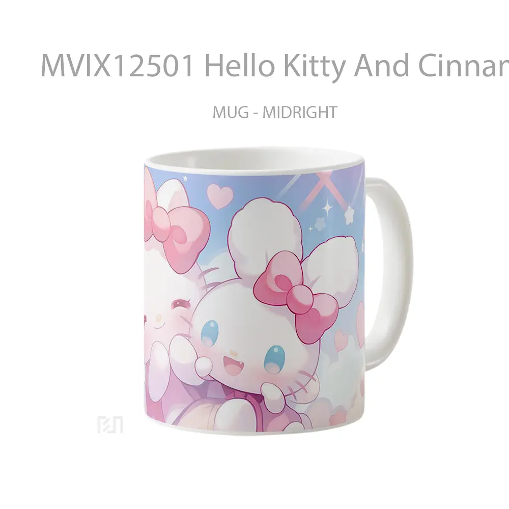 Mug Hello Kitty And Cinnamoroll Pastel Cute Mug Aesthetic Koleksi Spesial - All-side / Desain