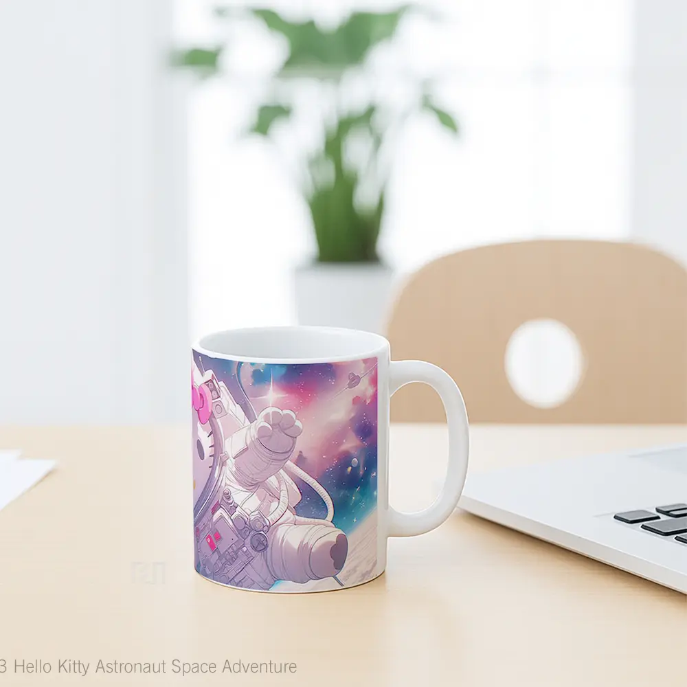 Mug Hello Kitty Astronaut Space Adventure Mug Aesthetic Koleksi Spesial - All-side / Desain