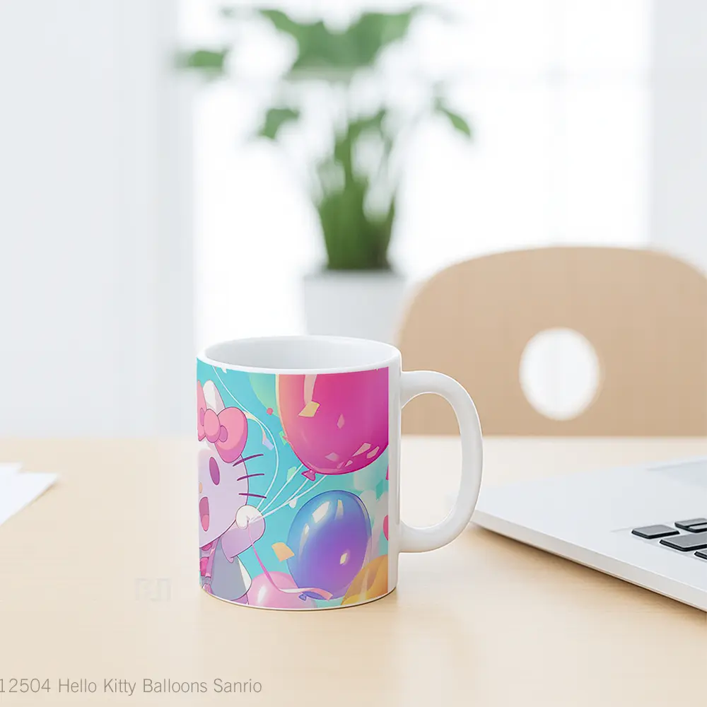Mug Hello Kitty Balloons Sanrio Mug Aesthetic Koleksi Spesial - All-side / Desain