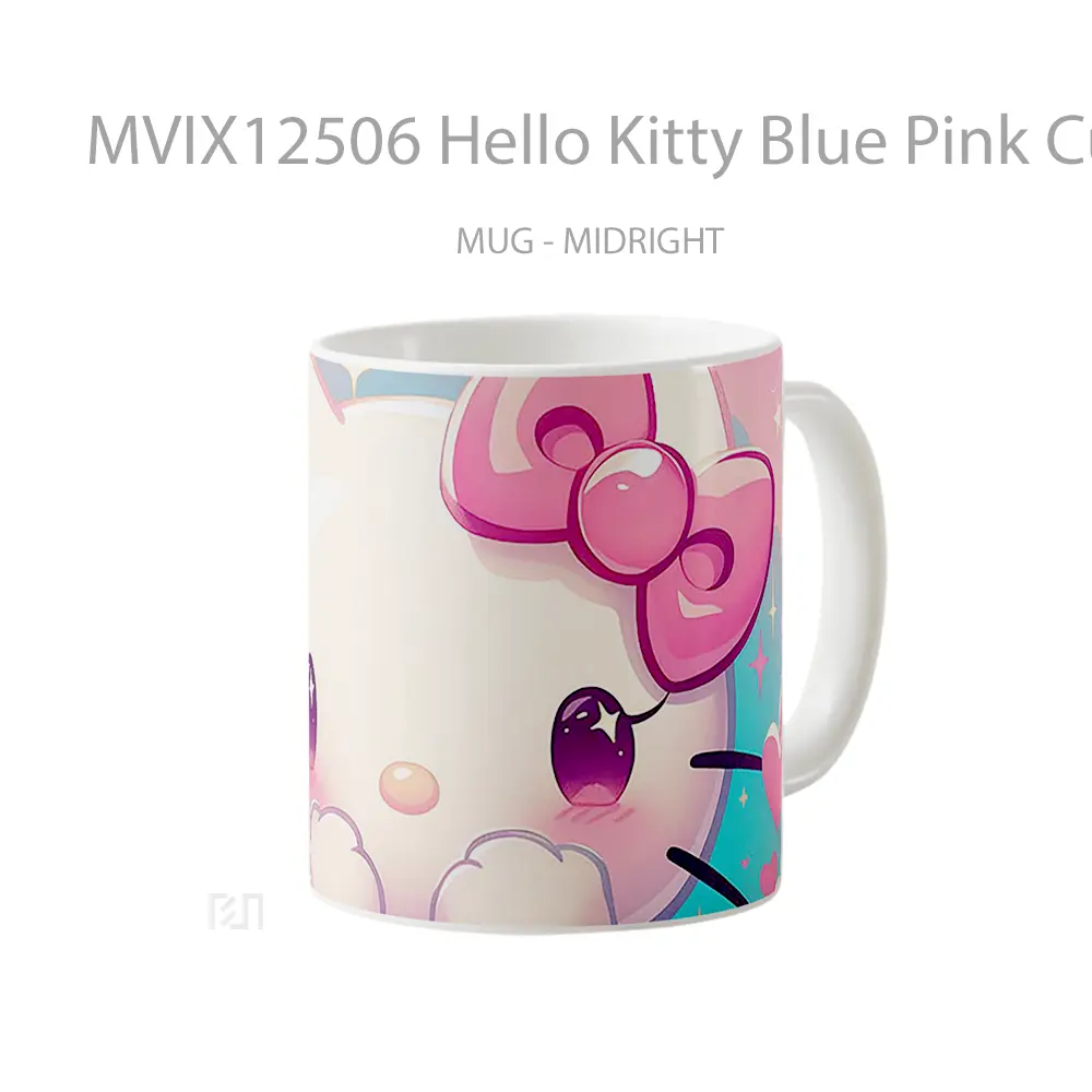 Mug Hello Kitty Blue Pink Cute Koleksi Mug Limited Edition - All-side / Desain